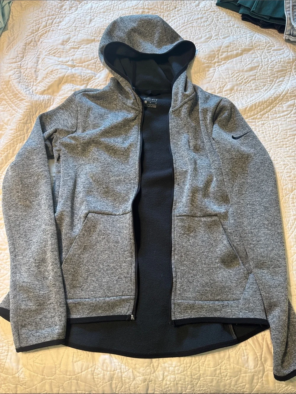 Nike Dri-Fit Therma Full Zip Training Hoodie Gray Jacket